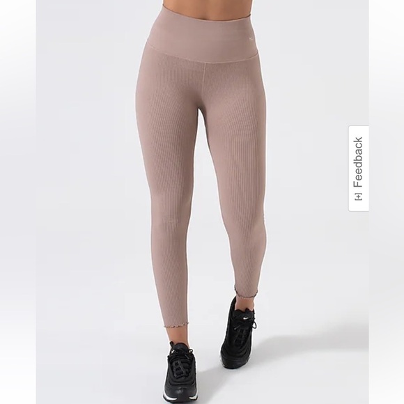 NWT NUX For the Frill High Rise Ribbed 7/8 Leggings Olive Green Size M/L NEW! - Picture 3 of 16